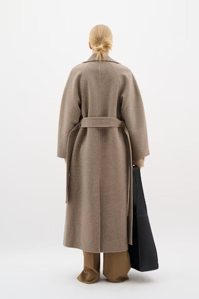 INWEAR LONG COAT RECYCLED WOOL MIX ONE BUTTON TIE BELT BACK VENT 30109489/1813041 YILLA