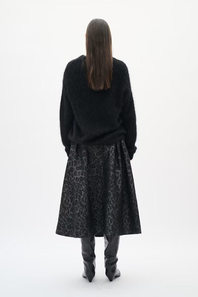 INWEAR SKIRT PLEAT A LINE LUXE GABERDINE LEOPARD TEXTURE 30112093 ZINA