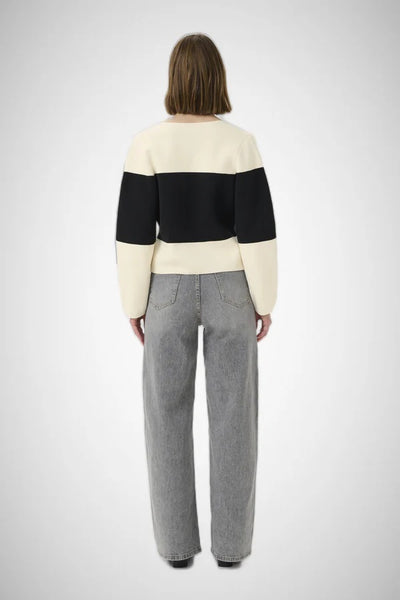 INWEAR CARDIGAN BROAD STRIPE ROUNDED SLEEVE DOUBLE BUTTON 30109741 KAYLLA