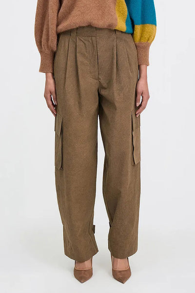 MES DESMOISELLES TROUSER UTILITY WAXED COTTON CARGO ANKLE TAB 24W-SULLIVAN