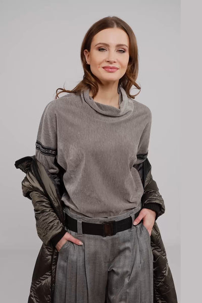 BEATE HEYMANN SWEATER VELOUR SLEEVE DETAIL 432-8